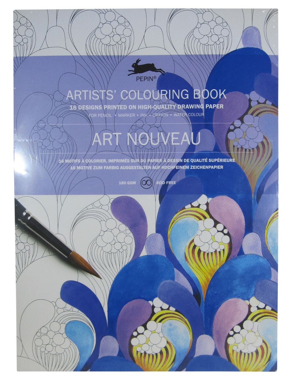 Pepin Artist's Adult Colouring Book 16 Designs Art Nouveau