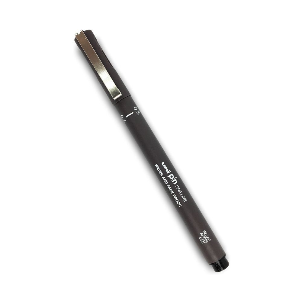 Brush Nib Dark Grey Ink Uni Pin Fineliner Drawing Pen Pack of 3 