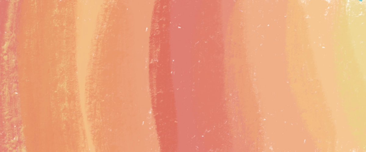 Warm coral, orange and yellow painted watercolour texture background