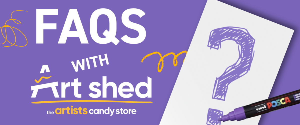 Art Shed FAQ banner for award-winning Melbourne art supply store