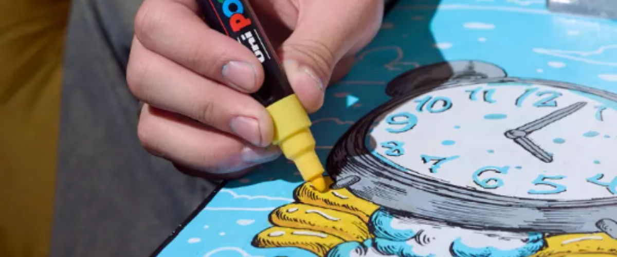 Art Shed Australia footer banner featuring art supplies for markers, paint pens and creative tools