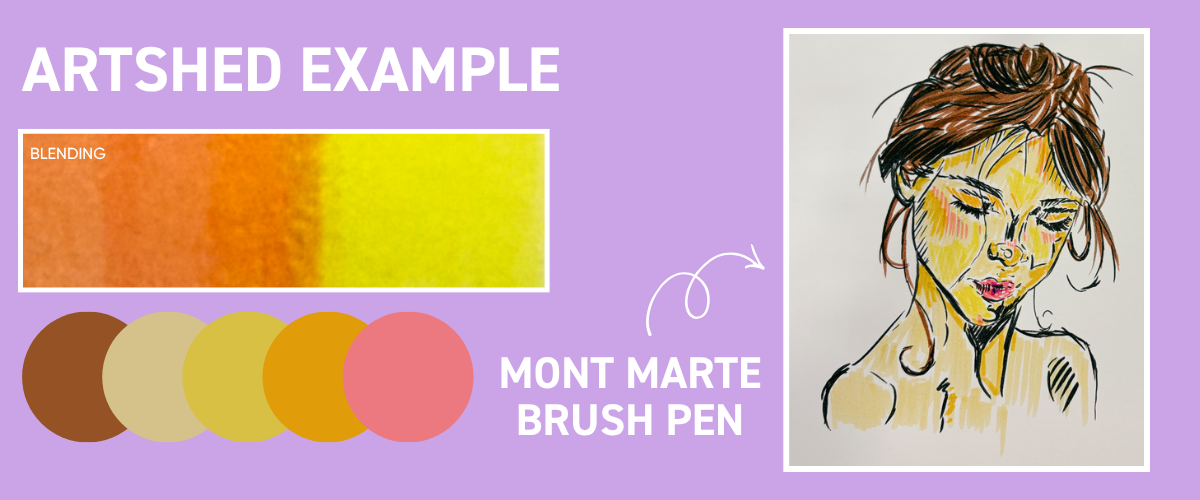 Brush pen example by Art Shed showing pressure-based line variation and ink flow