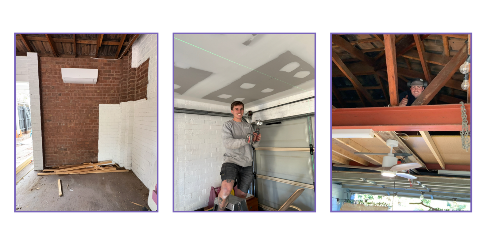 In-progress photo of Casper’s garage art studio transformation, part of a local community project supported by Art Shed.
