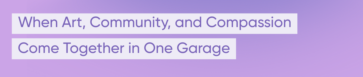 Banner for Art Shed blog supporting Casper's community studio build in Mentone, showing painted art supplies and workspace textures.