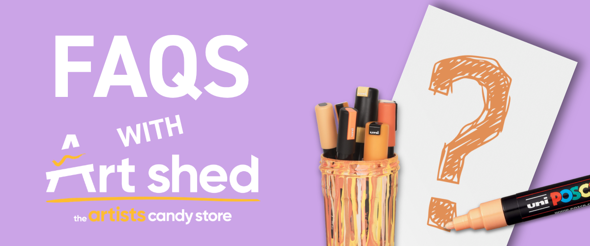 Art marker and pen FAQs banner answering common questions about alcohol markers, paint pens, and brush pens