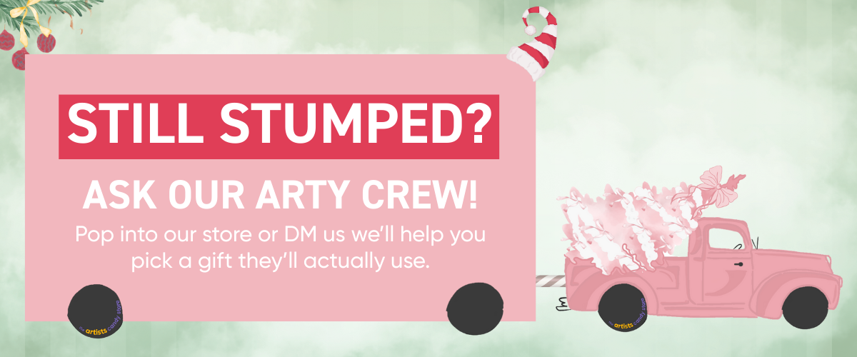 Shop oil painting gifts now , banner linking to full product range.