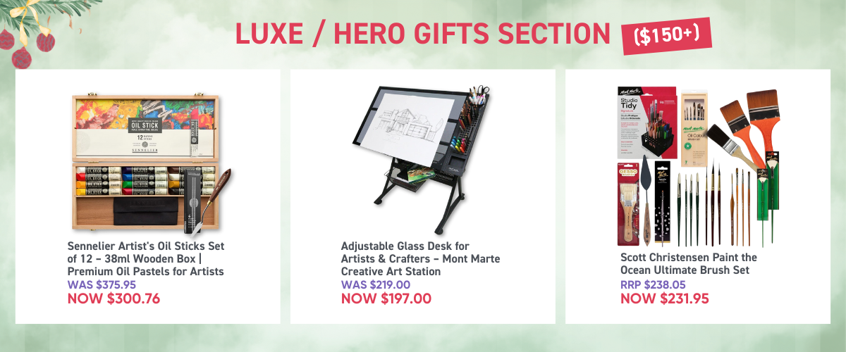 Premium oil painting gift banner with luxury oil sets and artist brushes