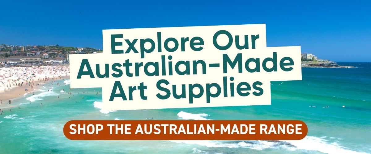 Explore our Australian-made art supplies, Bondi Beach aerial view, shop the Australian-made range
