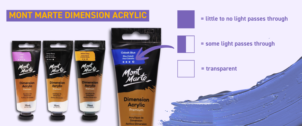 Mont Marte Dimension acrylic paints with transparency and thick impasto texture