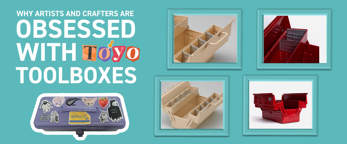  Artists organising supplies using Toyo steel toolboxes