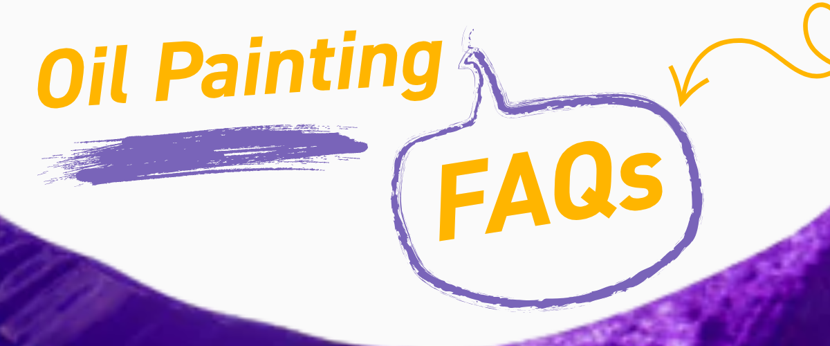 Oil painting frequently asked questions section covering beginner techniques, supplies, drying times and common problems