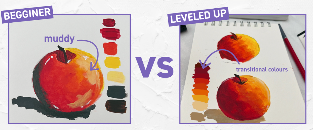 Painting shadows using colour instead of black for depth and realism