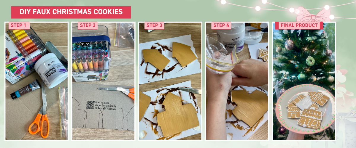 DIY Christmas cookie decorations made with clay – fake gingerbread craft that looks real
