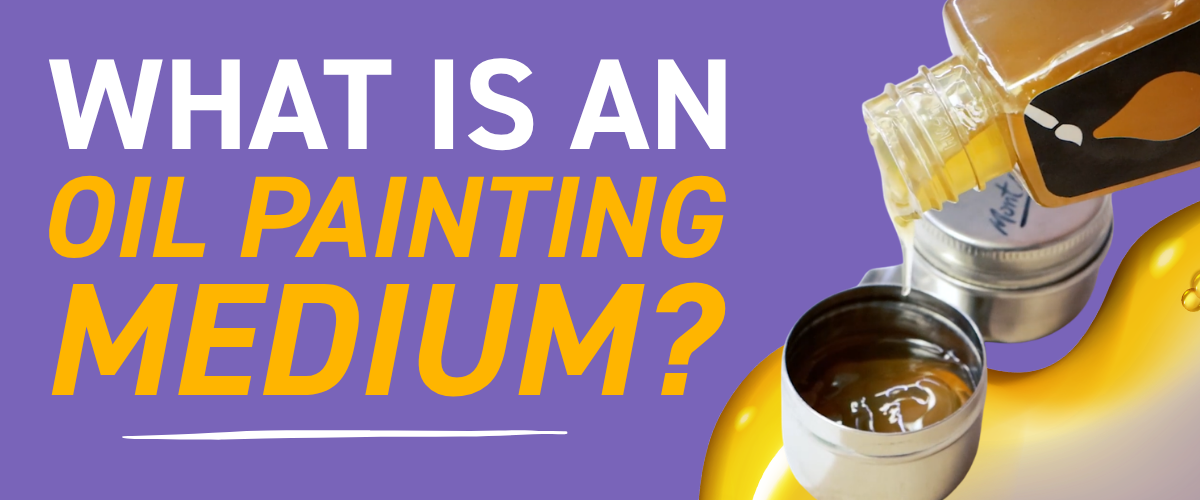 Artist workspace with oil paints and mediums explaining what oil painting mediums are used for
