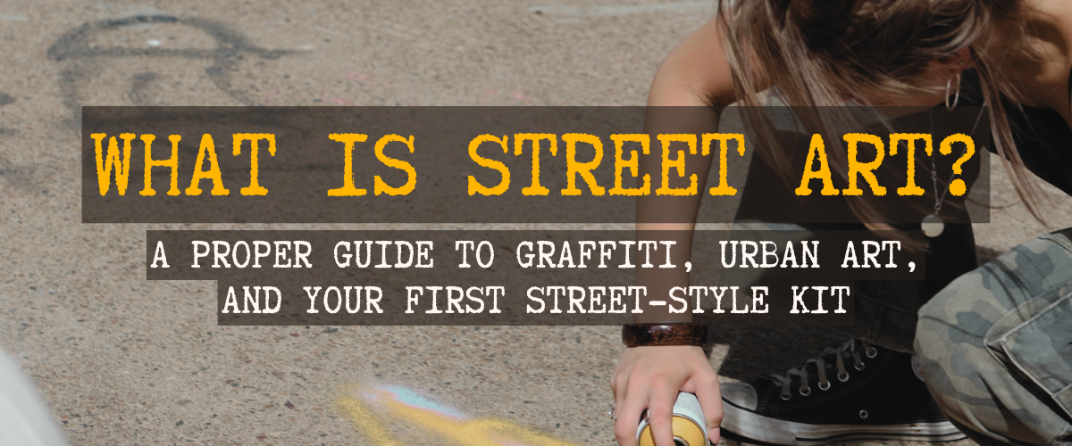 Street art mural featuring bold graffiti lettering, layered paint and urban textures