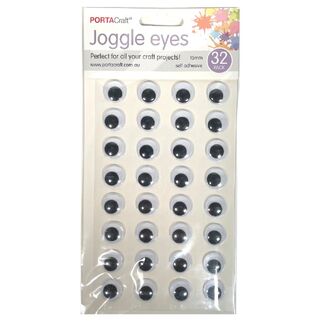 Portacraft Self Adhesive Joggle Eye Sheet 15mm 32pc