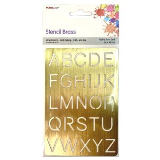 Portacraft Sans Serif Alphabet Brass Stencil 66 x 98mm
