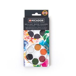 Micador Koh-I-Noor Watercolour Disc Set - Brilliant 12pc