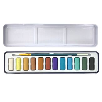 Art Spectrum Metallic Watercolour 12 Pan Set + Brush