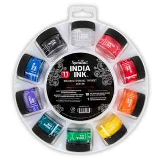 Speedball India Ink 10 Colour Set & Palette