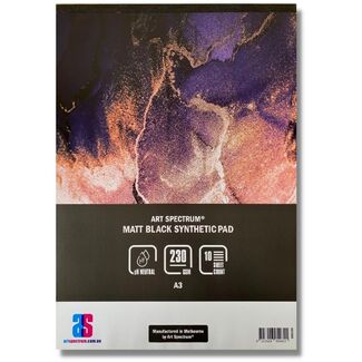 Art Spectrum Matt Black Synthetic Paper Pad A3 230gsm 10 Sheets