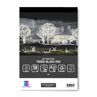 Art Spectrum Toned Paper Pad A4 Black 250gsm 40 Sheets