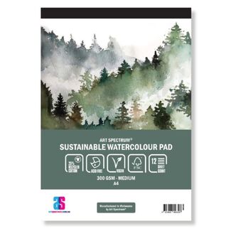 Art Spectrum 25% Recycled Sustainable Cotton Watercolour Pad A4 300gsm 12 Sheets
