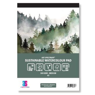 Art Spectrum 25% Recycled Sustainable Cotton Watercolour Pad A3 300gsm 12 Sheets