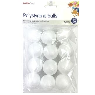 Polystyrene Ball 40mm 12pc