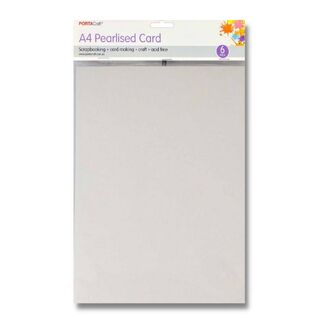 Pearlised Card A4 6pc - White