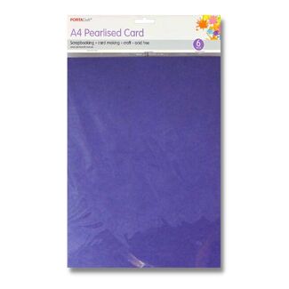 Pearlised Card A4 6pc - Violet
