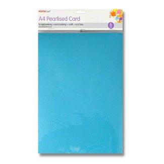Pearlised Card A4 6pc - Ice Blue