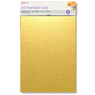 Pearlised Card A4 6pc - Light Gold