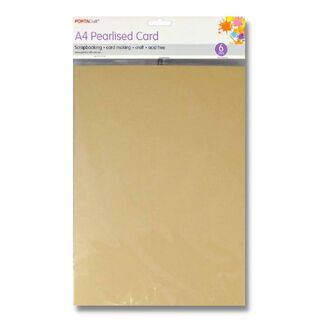 Pearlised Card A4 6pc - Ivory