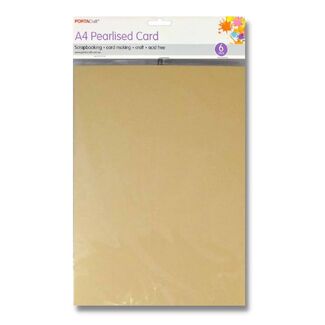 Pearlised Card A4 6pc - Ivory