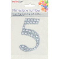 Rhinestone Numbers 63x65mm 5