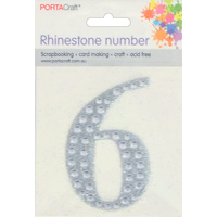 Rhinestone Numbers 63x65mm 6