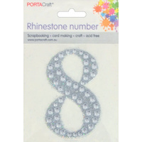 Rhinestone Numbers 63x65mm 8