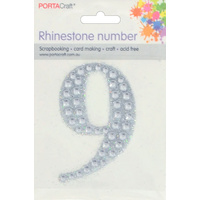 Rhinestone Numbers 63x65mm 9