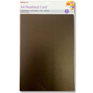 Pearlised Card A4 6pc - Bronze