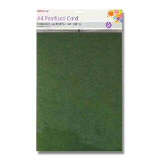 Pearlised Card A4 6pc - Dark Green