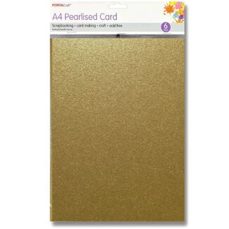 Pearlised Card A4 6pc - Gold
