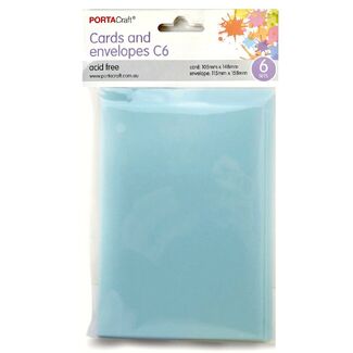 Craft Card & Envelope C6 6pc - Sky Blue