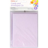 Craft Card & Envelope C6 6pc - Lilac