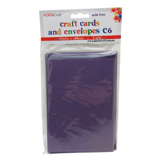 *Craft Card & Envelope C6 6pc - Purple