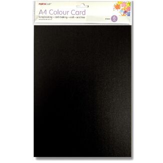 Craft Card A4 6pc - Black