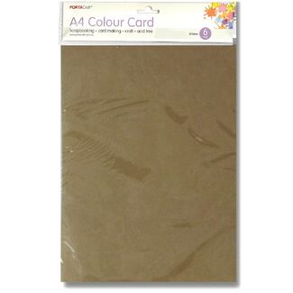 Portacraft Craft Card A4 6pc - Kraft