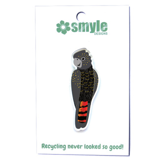 Smyle Designs Black Cockatoo Recycled Acrylic Pin