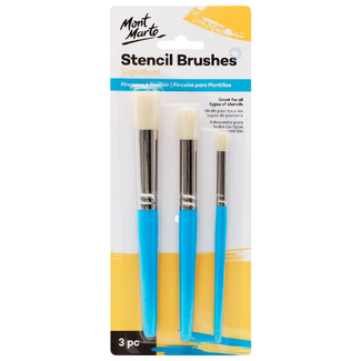 Mont Marte Paint Brush Set - Professional Stencil Brush 3pc