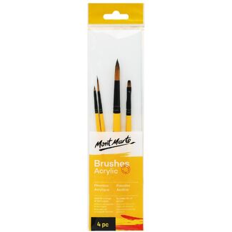 Mont Marte Gallery Series Paint Brush Set - Acrylic 4pc